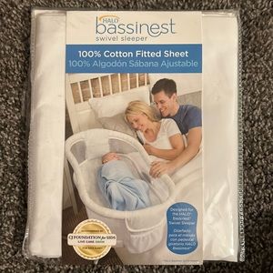 Halo sheet cover 100% cotton bassinet white